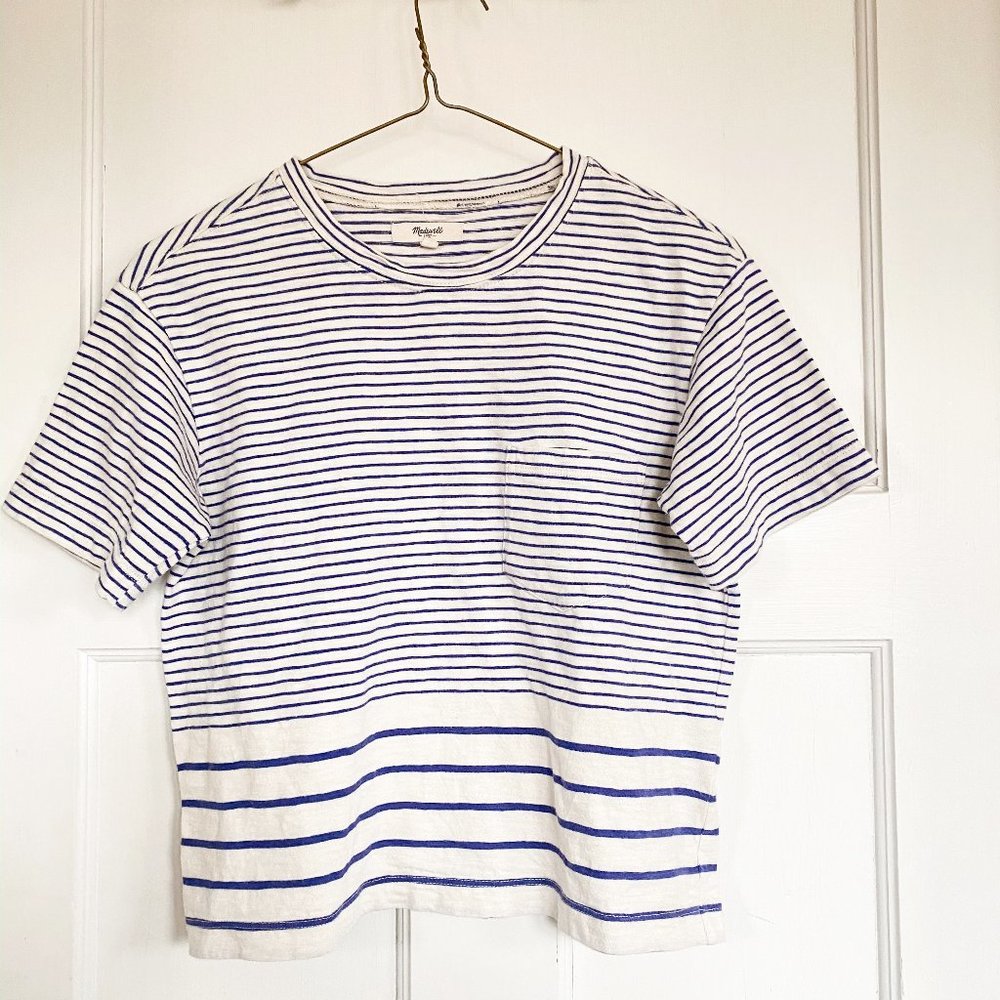 madewell striped boxy-crop tee